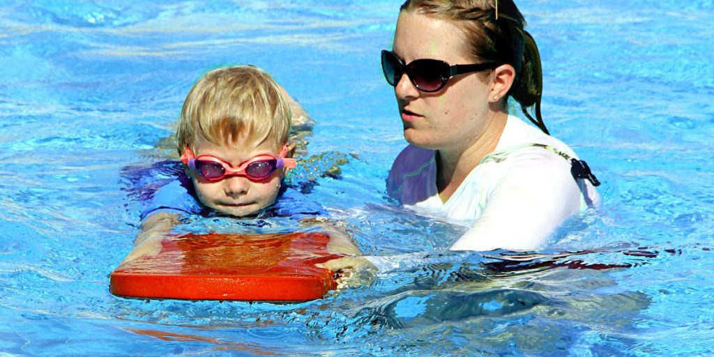 Teaching kids how to swim